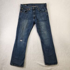 Levi‎ Strauss 517 Bootcut Jeans Mens 34x30 Blue Distressed Denim